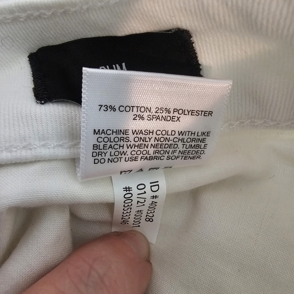 Express Slim Distressed Raw Hem White Temp Control Hyper Stretch Jean Shorts - Picture 13 of 13